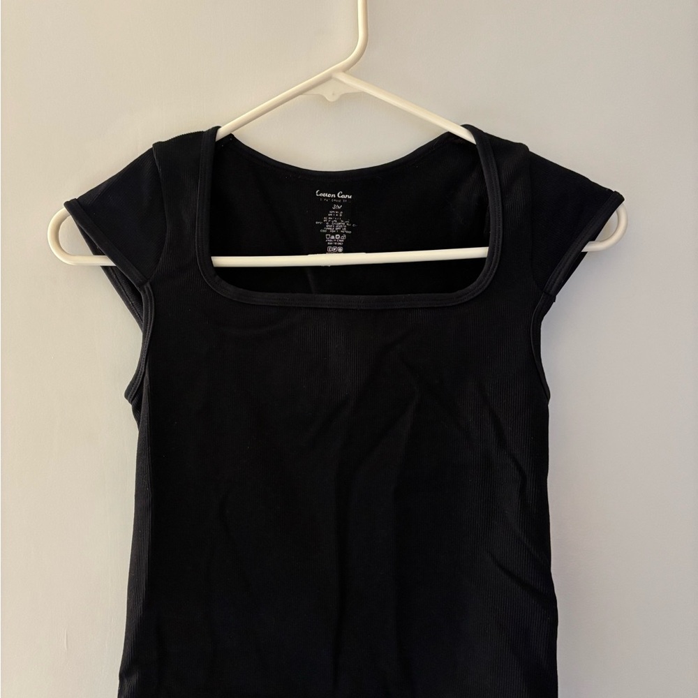 square neck cap sleeve top
